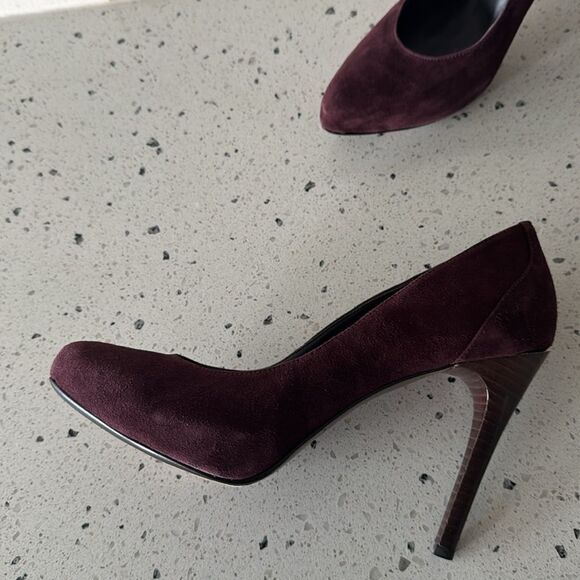 Donald J. Pliner Classic Pumps Heels Stiletto Burgundy Pointy Toe Sz 8.5 Narrow - Picture 12 of 13